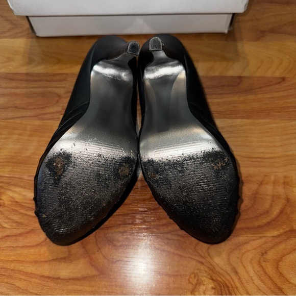 Steve Madden Peep Toe Pumps Black Business Style Leilana Leather Women’s 6 + Box - Picture 7 of 9